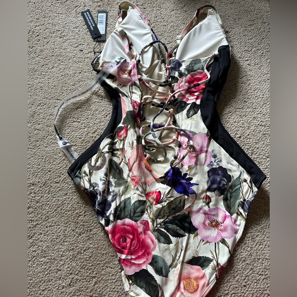 NWT TA3 Plungey Triangle one piece swimsuit contour rose bloom - Picture 6 of 7
